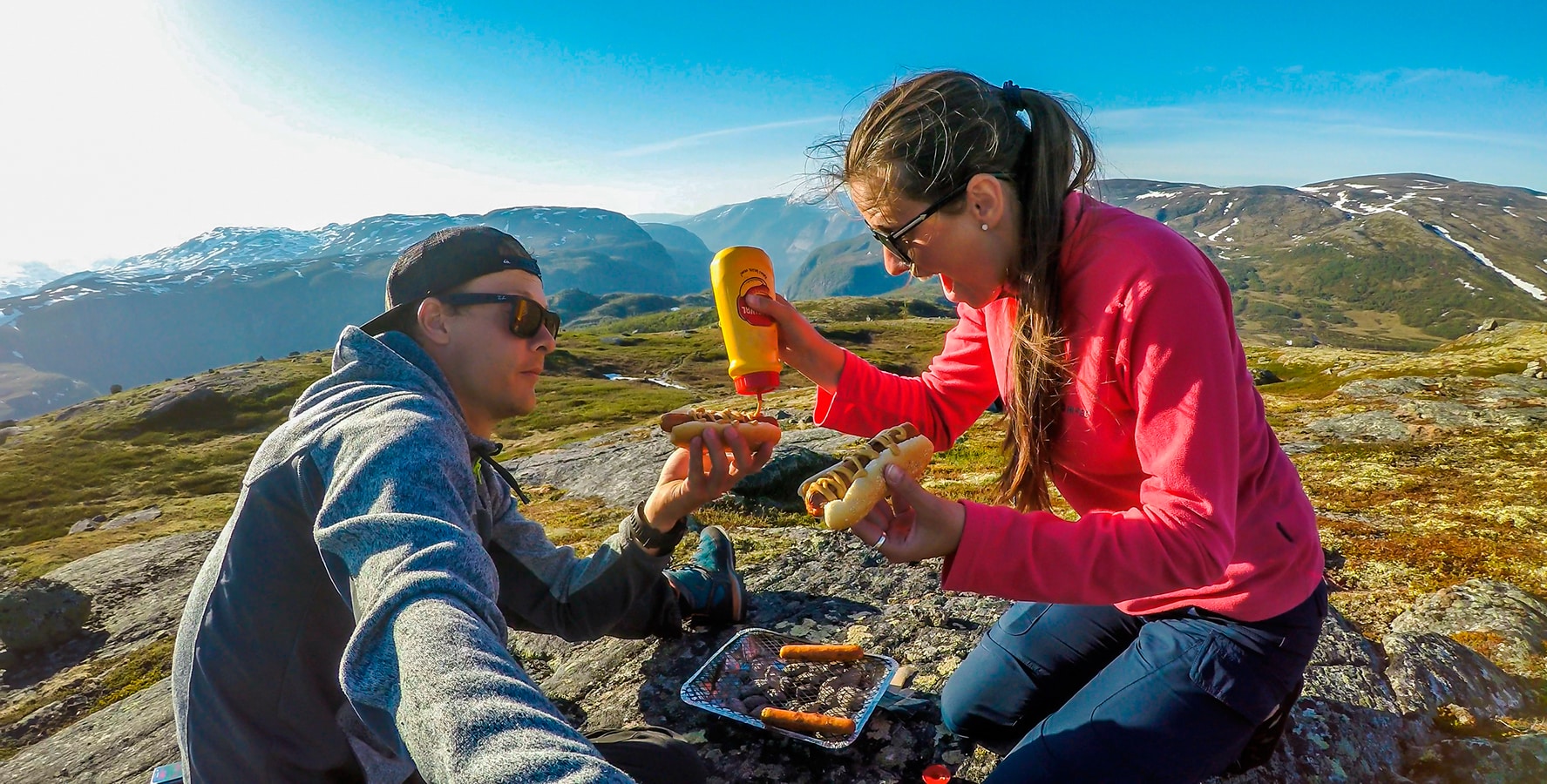 Život v Norsku - na výletě s přenosným grilem Engangsgrill