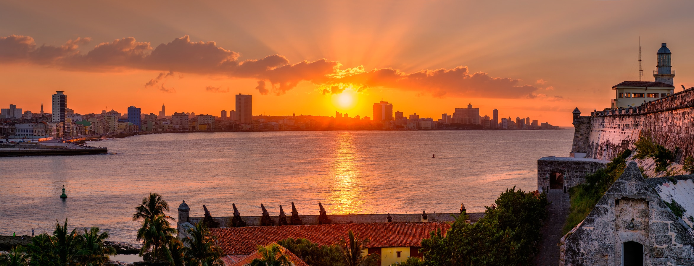 Havana v západu slunce