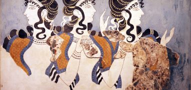Archeologické muzeum v Iráklionu - zbytky fresky známé jako Dámy v modré