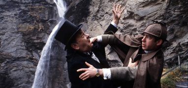 Meiringen - scéna se Sherlockem Holmesem u vodopádů