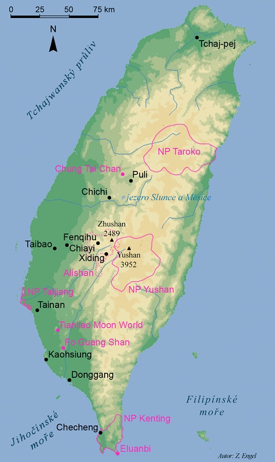Tchaj-wan - mapa