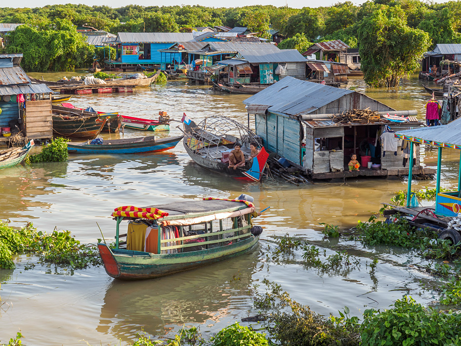 Jezero Tonle Sap - plovoucí domy