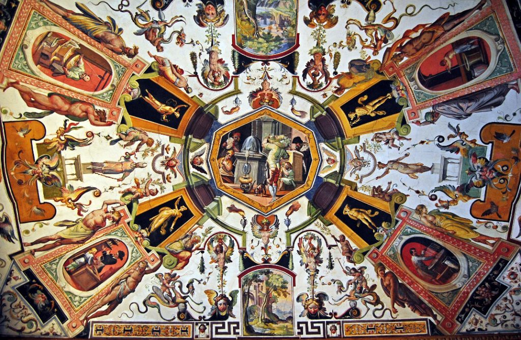 Galleria degli Uffizi - Detail výmalby stropu Východní chodby