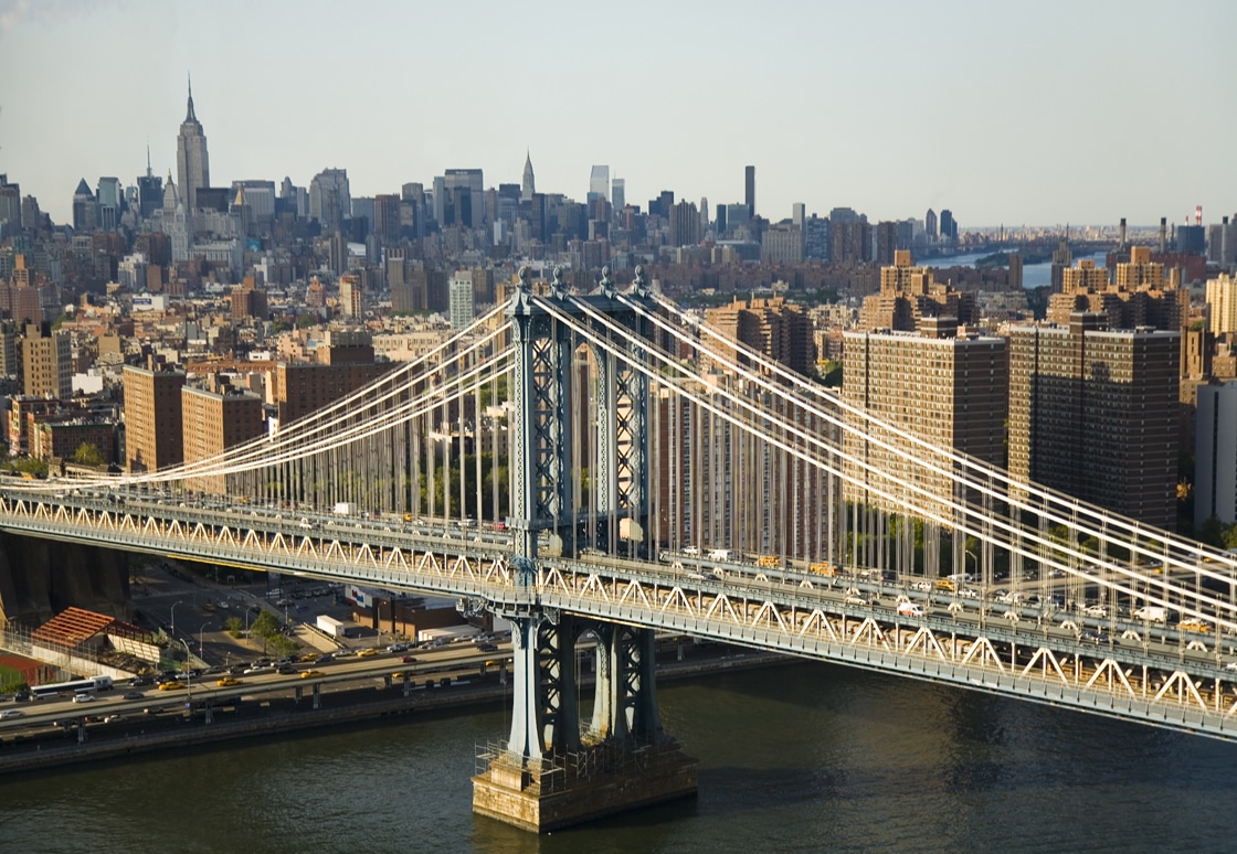 Velké jablko - Manhattan Bridge a panorama Manhattanu
