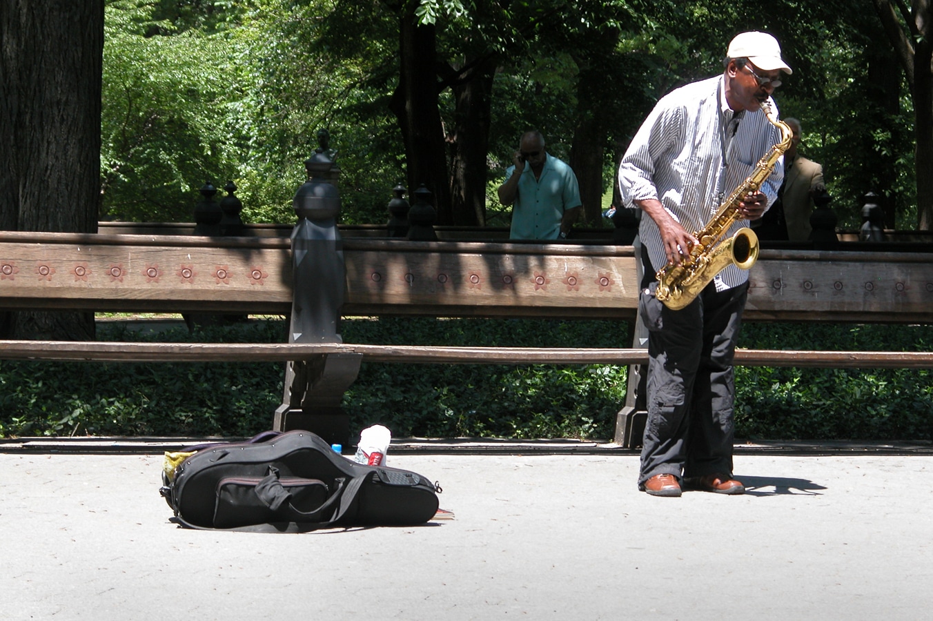 Velké jablko - saxofonista v Central Parku