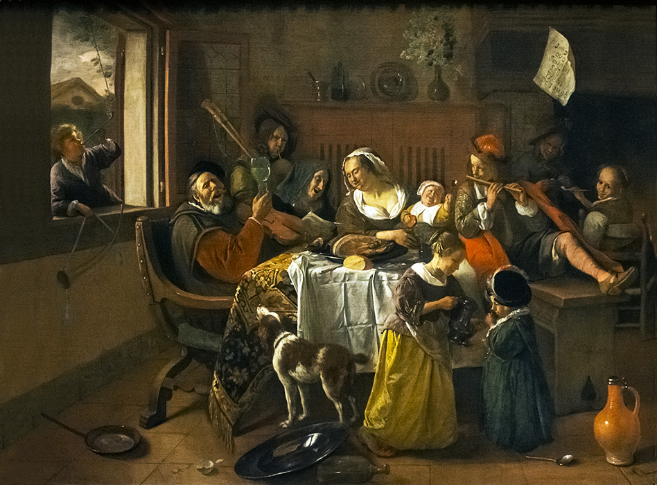 Rijksmuseum - Jan Steen: Veselá rodina