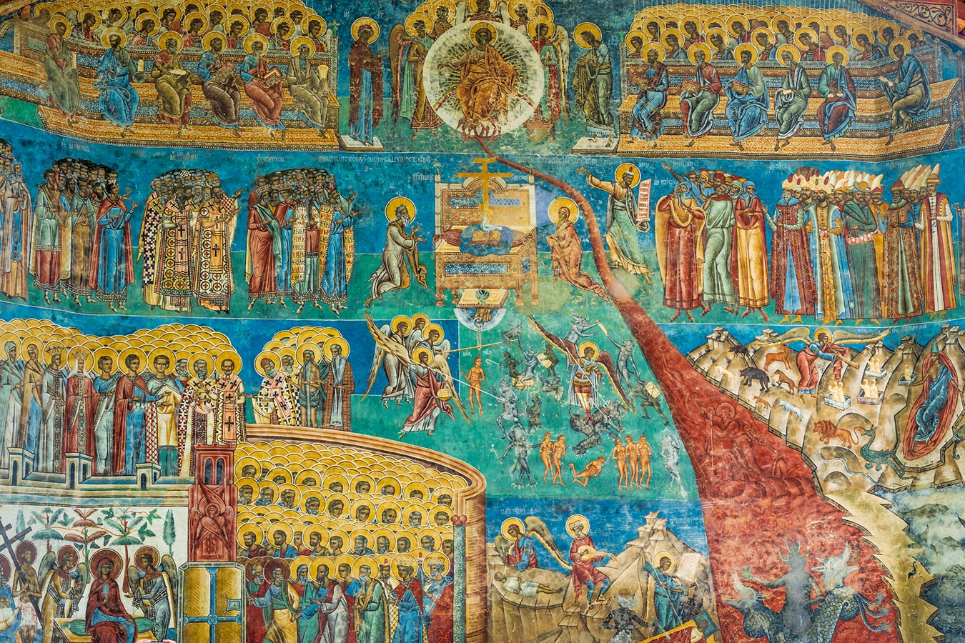 Malované kláštery - Detail výmalby v klášteře Voroneţ