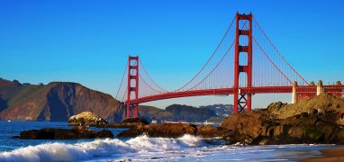 Golden Gate Bridge za svítání