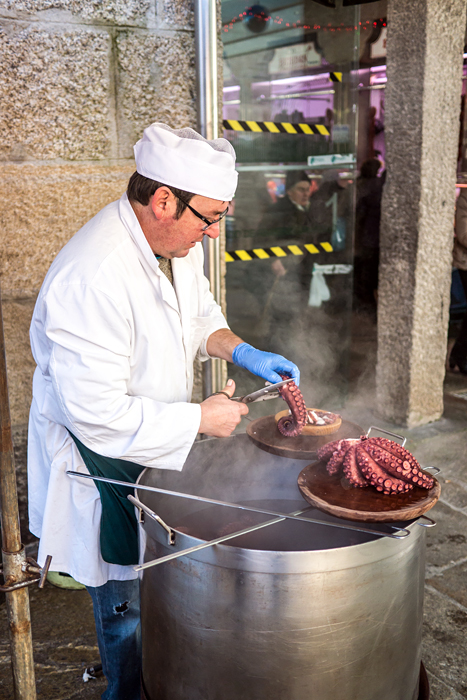 Galicie - občerstvení v podobě chobotnice po galicijsku