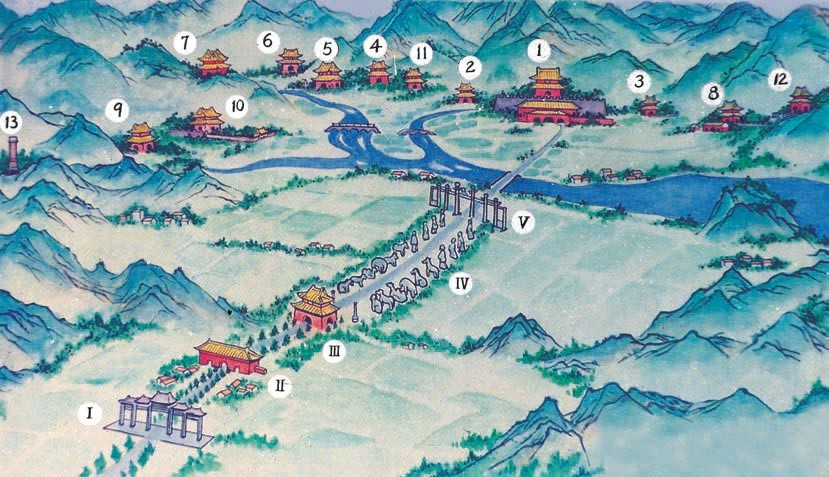 Hroby Mingů - mapka