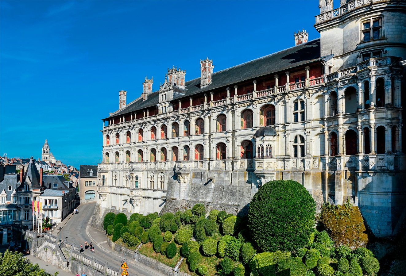 Zámek Blois - Severozápadní renesanční křídlo Františka I. při pohledu zvenčí