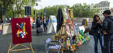Trastevere - Malíři na náměstí Trilussa