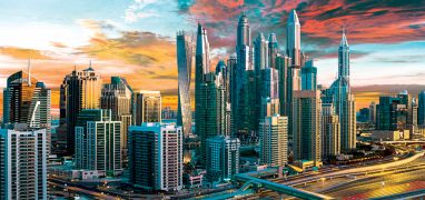 Dubajské mrakodrapy - pohled na downtown
