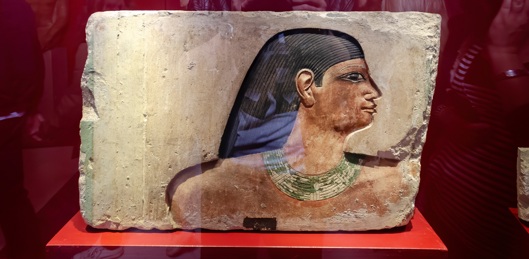 Egyptské muzeum ve Vatikánu - detail opolychromovaného reliéfu