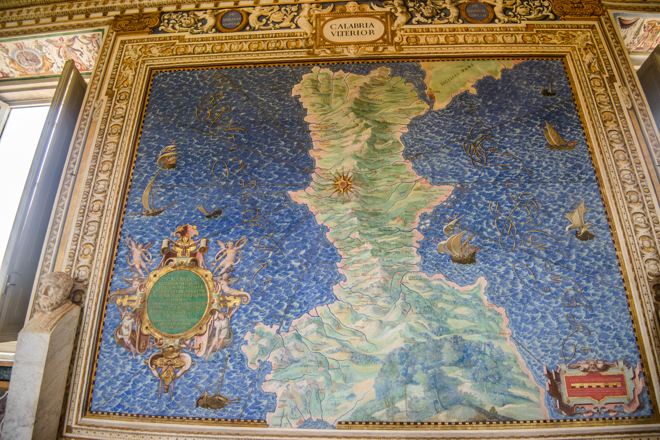 Vatikán - tapisérie - mapa Kalábrie a Messinské úžiny