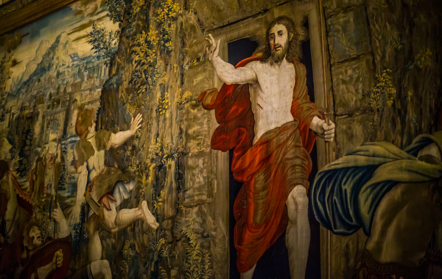 Vatikán - tapisérie - Detail Kristova zmrtvýchvstání
