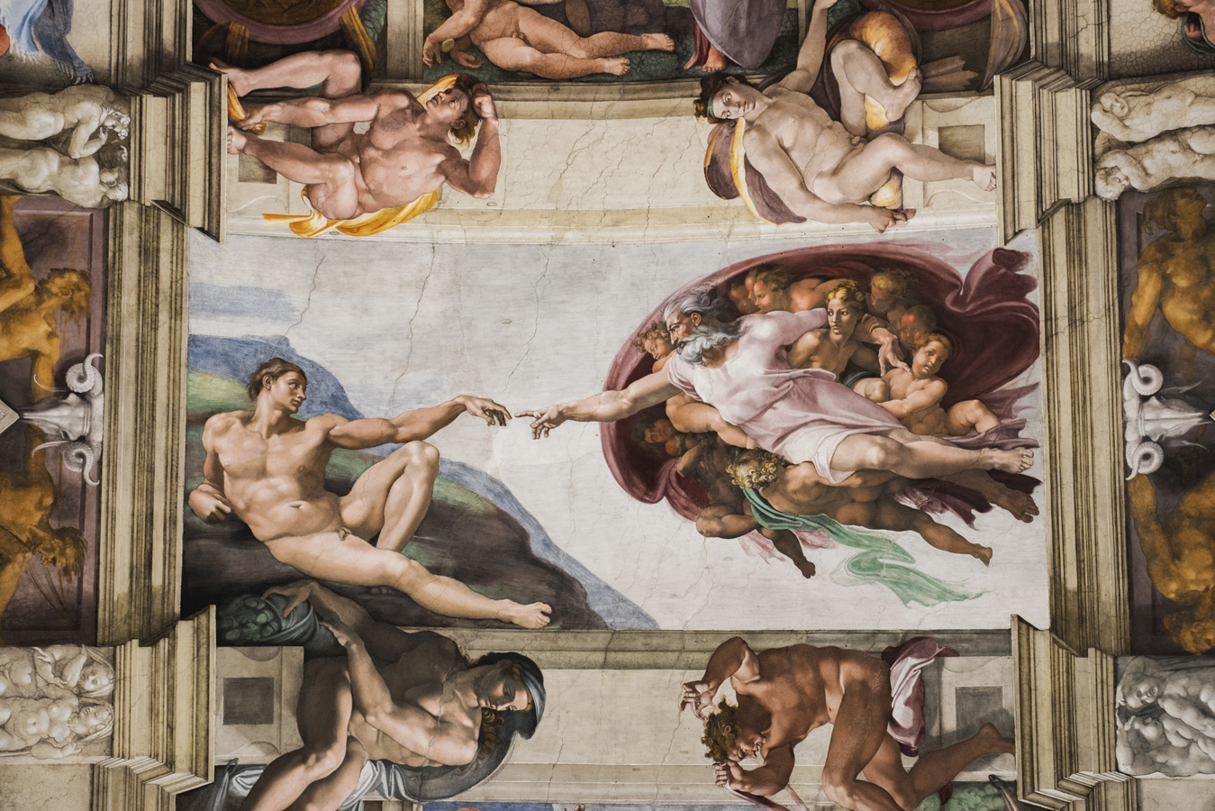 Vatikánská muzea - Michelangelo - Stvoření Adama