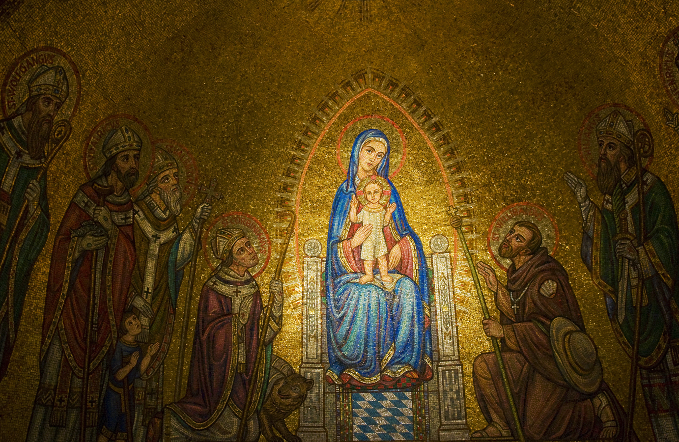 Mozaika v kapli kostela Zesnutí Panny Marie v Jeruzalémě zvaný Dormitio