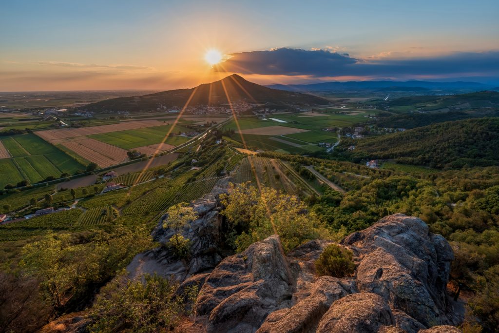 Colli Euganei - západ slunce v Euganejských kopcích