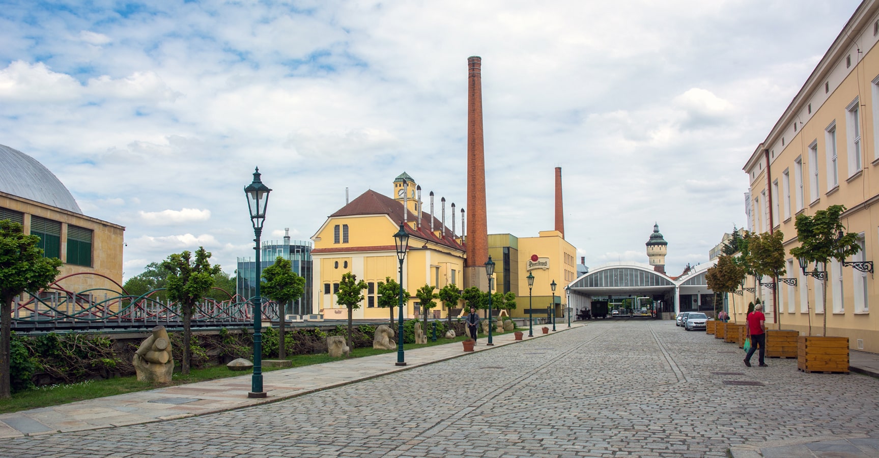 Plzeňské pivo - celkový pohled do areálu Plzeňského Prazdroje