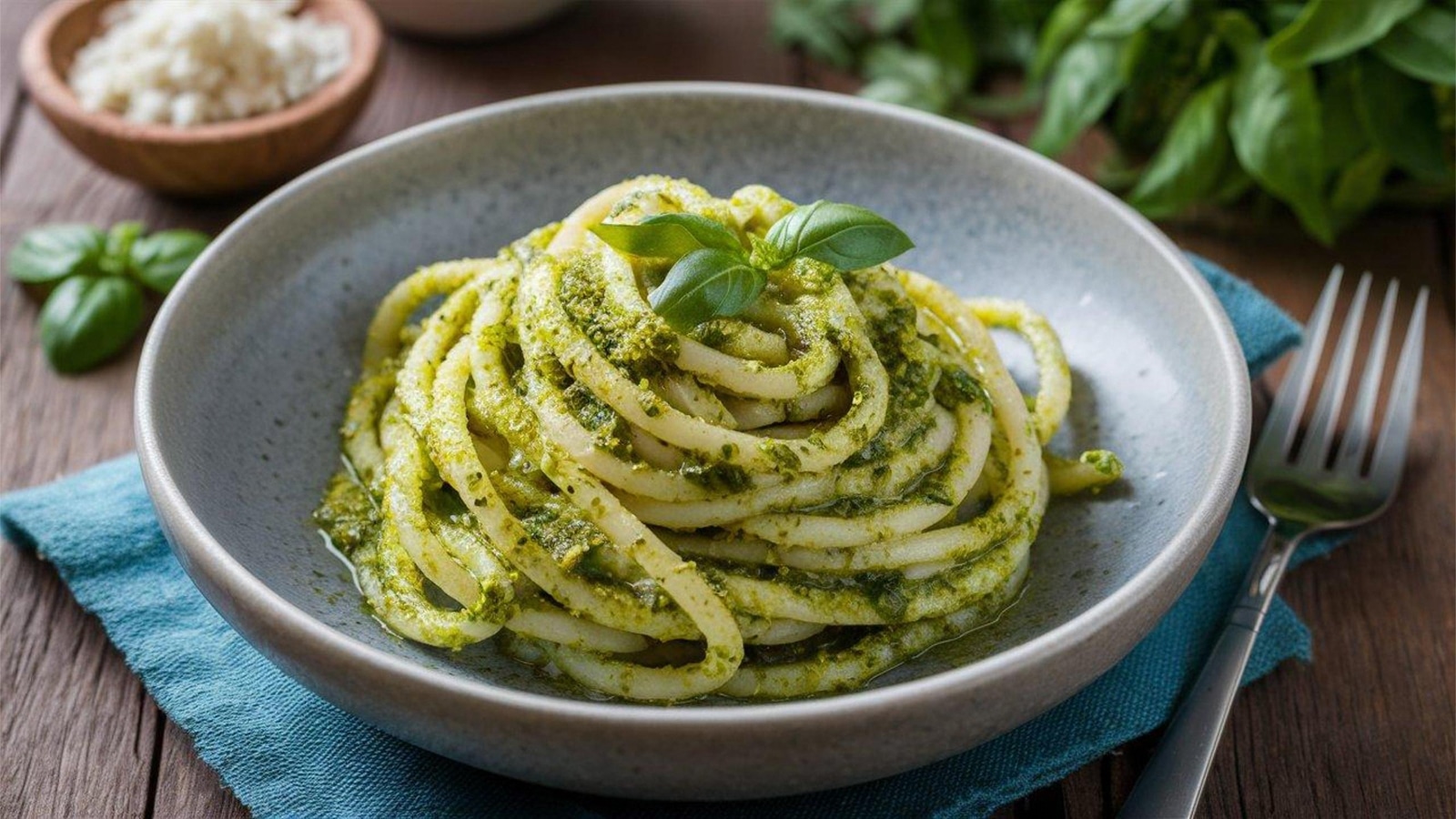 Pesto alla genovese s těstovinami trofie