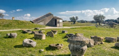 Pohled na hrobky v Tarquinii/Monterozzi