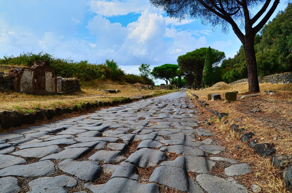 Dlážděná cesta Via Appia Antica