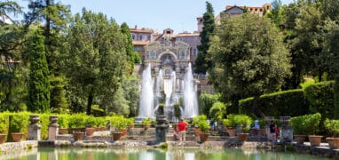 Tivoli - pohůed na vilu d’Este přes jezírko