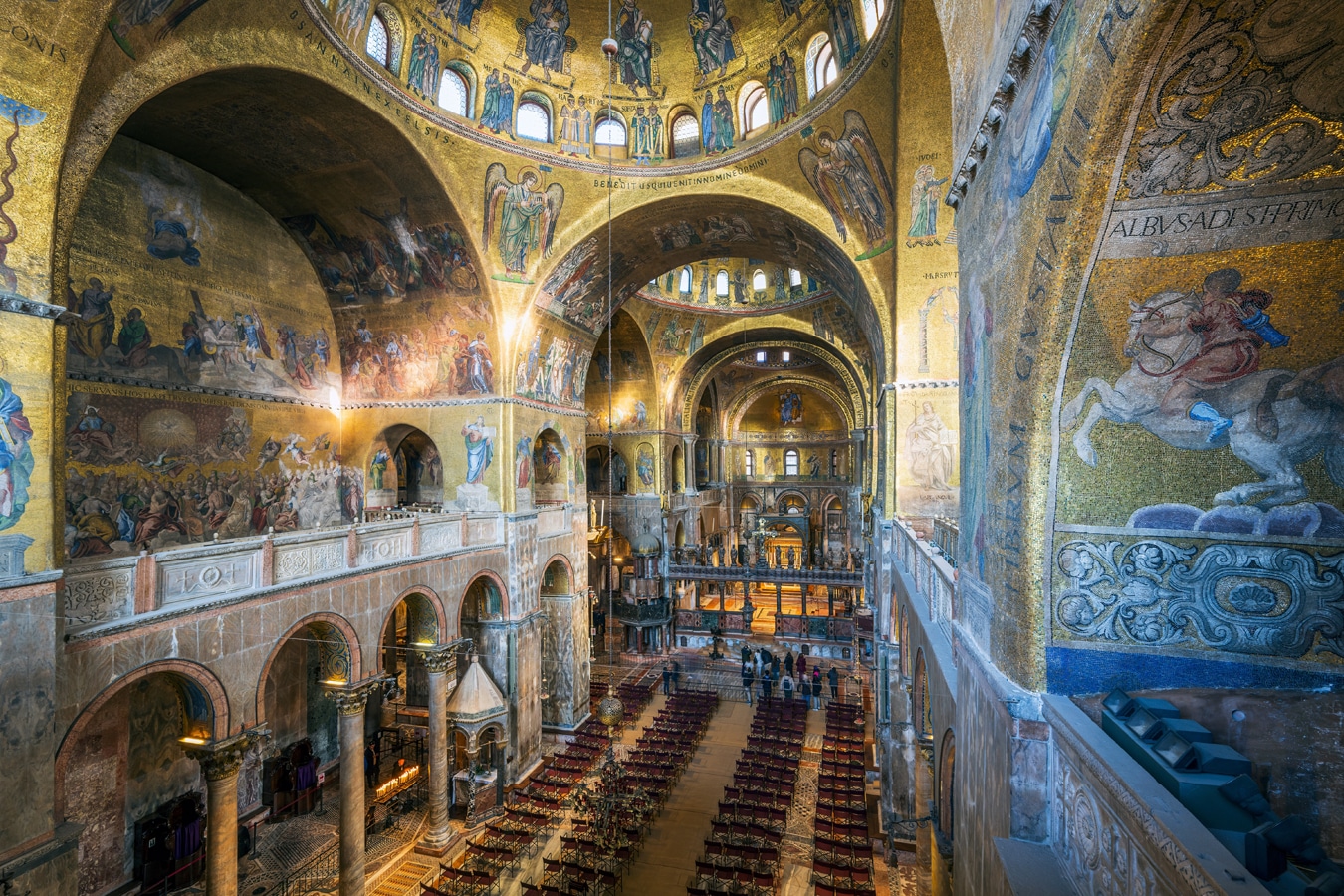 sv. Marek v Benátkách, pohled do interiéru chrámu