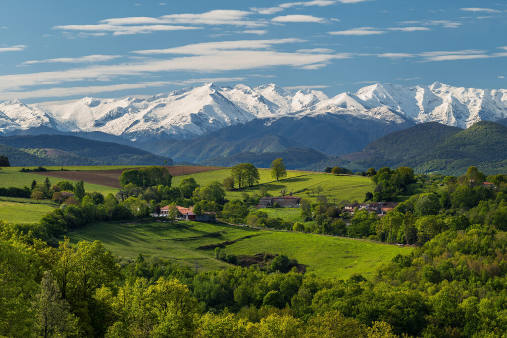 Krajina Okcitánie - pohled na francouzské Pyreneje